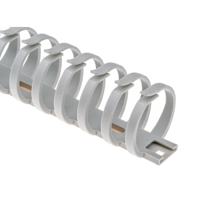 Hager Self Adhesive Grey Slotted Flexible Panel Trunking - Flexible Slot, W33 mm x D31mm, L0.5m, Polyamide