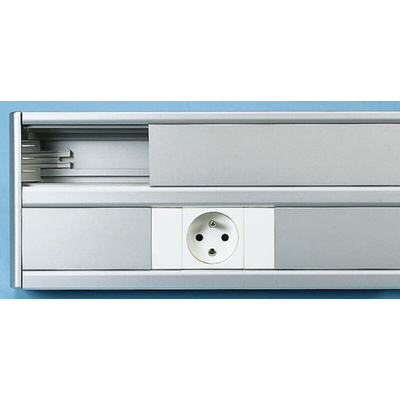 Planet-Wattohm Logix Grey Dado Trunking - Closed Slot, W50 mm x D50mm, L2m, Aluminium