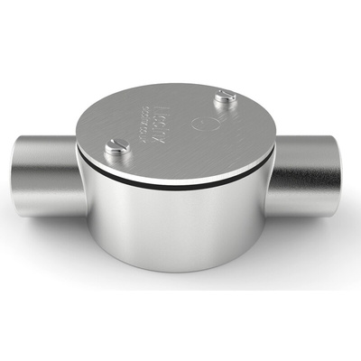 RS PRO Through Box, Conduit Fitting, 20mm Nominal Size, 316 Stainless Steel, Silver