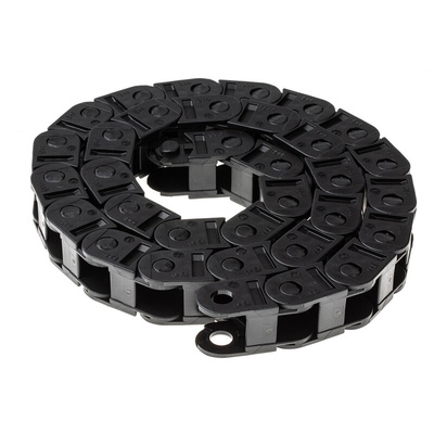 Igus 10, e-chain Black Cable Chain - Flexible Slot, W26 mm x D23mm, L1m, 38 mm Min. Bend Radius, Igumid G