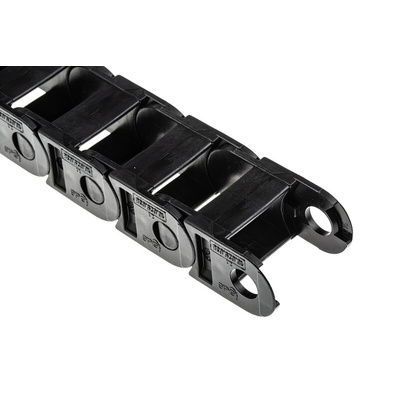 Igus 10, e-chain Black Cable Chain - Flexible Slot, W36 mm x D23mm, L1m, 38 mm Min. Bend Radius, Igumid G