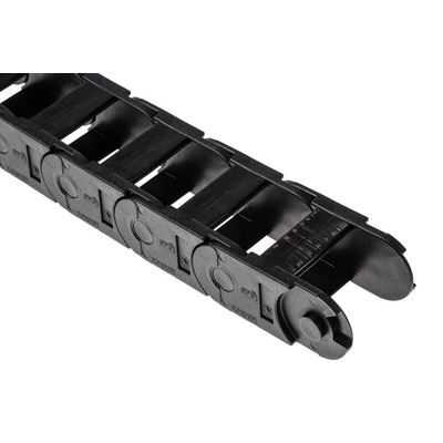 Igus 200, e-chain Black Cable Chain - Flexible Slot, W54 mm x D35mm, L1m, 75 mm Min. Bend Radius, Igumid G
