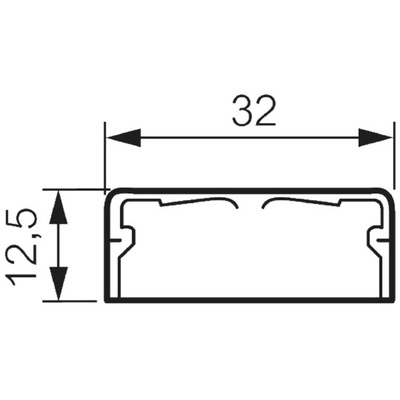 Legrand DLP White Mini Trunking - Closed Slot, W12.5 mm x D32mm, L2m, Plastic
