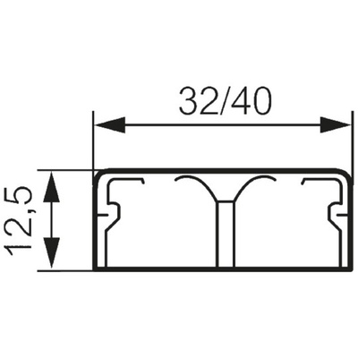 Legrand DLP White Mini Trunking - Closed Slot, W40 mm x D12.5mm, L2.1m, PVC