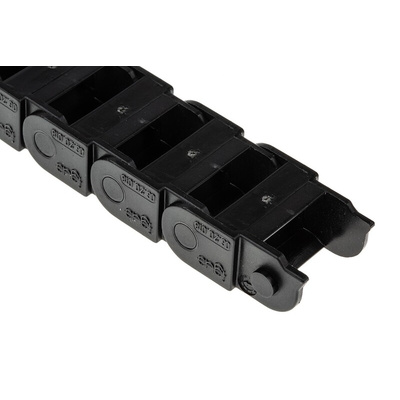 Igus 6, e-chain Black Cable Chain - Flexible Slot, W20 mm x D10.5mm, L1m, 18 mm Min. Bend Radius, Igumid G