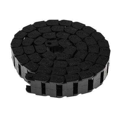 Igus 6, e-chain Black Cable Chain - Flexible Slot, W20 mm x D10.5mm, L1m, 18 mm Min. Bend Radius, Igumid G