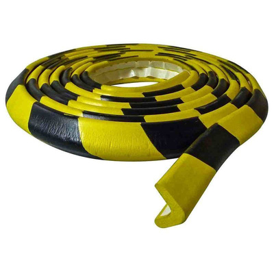 RS PRO Black/Yellow Rubber 5m x 30mm Corner & Edging Tape