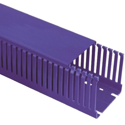 Betaduct Blue Slotted Panel Trunking - Open Slot, W100 mm x D75mm, L2m, Noryl