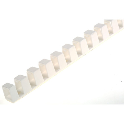 HellermannTyton HTC White Slotted Flexible Panel Trunking - Flexible Slot, W9 mm x D11mm, L0.5m, Plastic