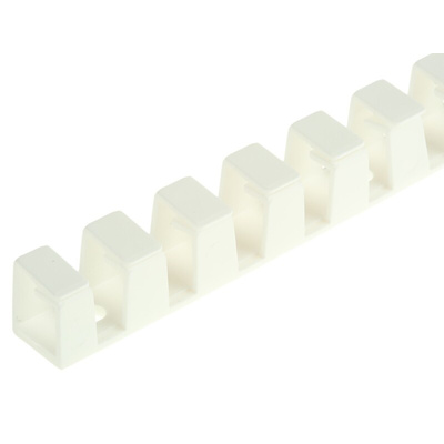 HellermannTyton HTC White Slotted Flexible Panel Trunking - Flexible Slot, W9 mm x D11mm, L0.5m, Plastic