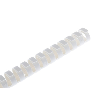 HellermannTyton HTC White Slotted Flexible Panel Trunking - Flexible Slot, W20 mm x D20mm, L0.5m, Plastic
