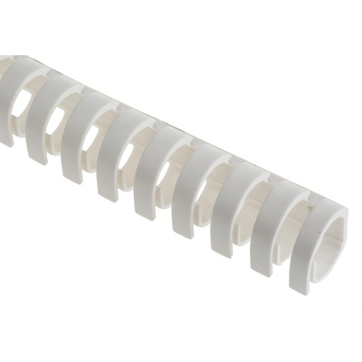 HellermannTyton HTC White Slotted Flexible Panel Trunking - Flexible Slot, W20 mm x D20mm, L0.5m, Plastic