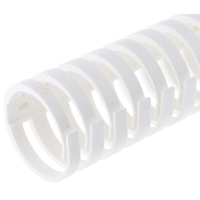 HellermannTyton White Slotted Flexible Panel Trunking - Flexible Slot, W45 mm x D48mm, L0.5m, Plastic
