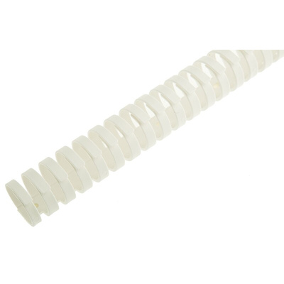 HellermannTyton HTC White Slotted Flexible Panel Trunking - Flexible Slot, W30 mm x D30mm, L0.5m, Plastic