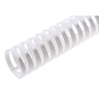 HellermannTyton White Slotted Flexible Panel Trunking - Flexible Slot, W45 mm x D48mm, L0.5m, Plastic