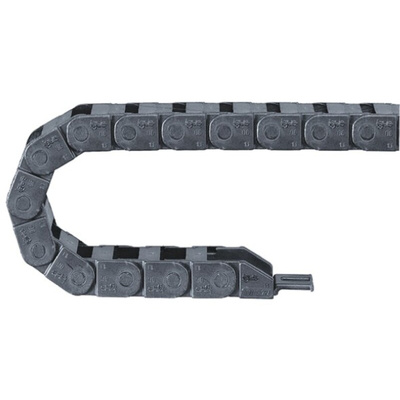 Igus 6, e-chain Black Cable Chain - Flexible Slot, W37 mm x D10.5mm, L1m, 28 mm Min. Bend Radius, Igumid G