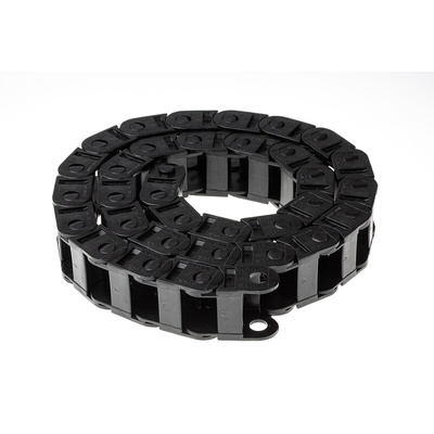 Igus 10, e-chain Black Cable Chain - Flexible Slot, W36 mm x D23mm, L1m, 48 mm Min. Bend Radius, Igumid G