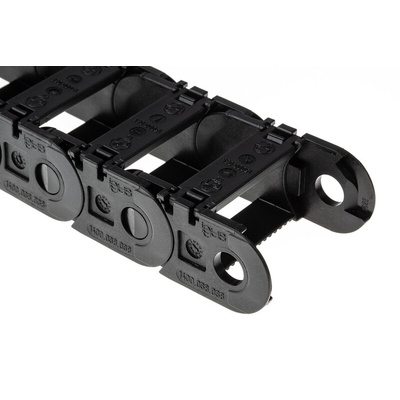 Igus 1400, e-chain Black Cable Chain - Flexible Slot, W51.5 mm x D28mm, L1m, 38 mm Min. Bend Radius, Igumid G