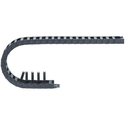 Igus 1400, e-chain Black Cable Chain - Flexible Slot, W51.5 mm x D28mm, L1m, 75 mm Min. Bend Radius, Igumid G