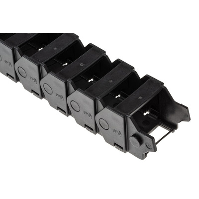 Igus 17, e-chain Black Cable Chain - Flexible Slot, W48.5 mm x D39mm, L1m, 63 mm Min. Bend Radius, Igumid G