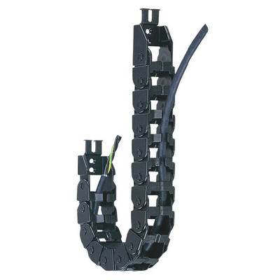 Igus E08, e-chain Black Cable Chain - Flexible Slot, W48.2 mm x D19.3mm, L1m, 48 mm Min. Bend Radius, Igumid NB