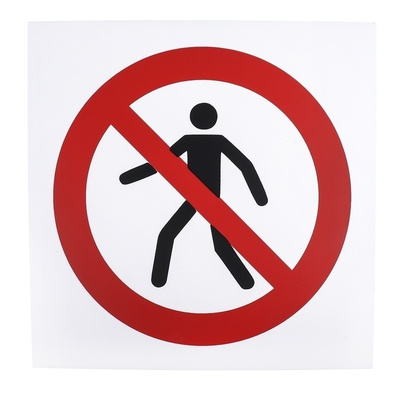 Plastic No Pedestrians Prohibition Sign, None
