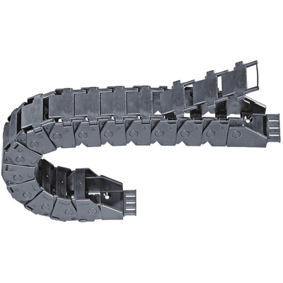 Igus 17, e-chain Black Cable Chain - Flexible Slot, W76 mm x D39mm, L1m, 125 mm Min. Bend Radius, Igumid G