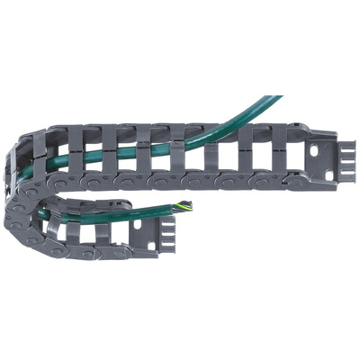 Igus e-chain, Z14 Black Cable Chain - Flexible Slot, W37 mm x D25mm, L1m, 38 mm Min. Bend Radius, Igumid NB