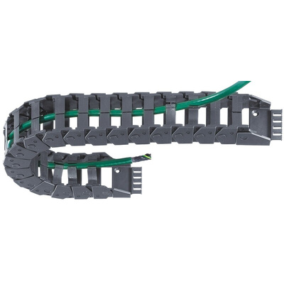 Igus e-chain, Z16 Black Cable Chain - Flexible Slot, W62.5 mm x D39mm, L1m, 75 mm Min. Bend Radius, Igumid NB