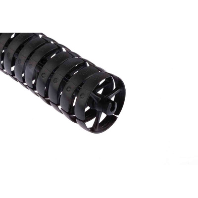Igus TRL Black Triflex 3D Chain - Flexible Slot, W45 (Dia.) mm x, L1m, 58 mm Min. Bend Radius, Igumid NB
