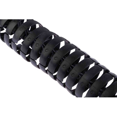 Igus TRL Black Triflex 3D Chain - Flexible Slot, W45 (Dia.) mm x, L1m, 58 mm Min. Bend Radius, Igumid NB
