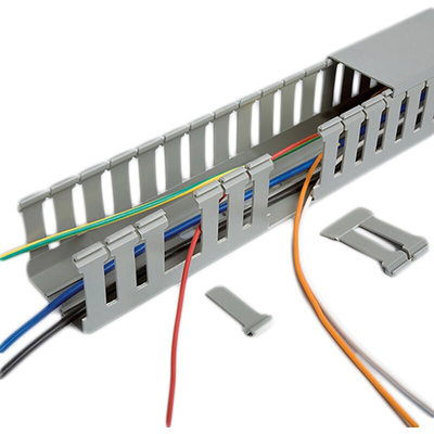 Betaduct Betaduct Metric Grey Slotted Panel Trunking - Open Slot, W40 mm x D80mm, L1m, PVC