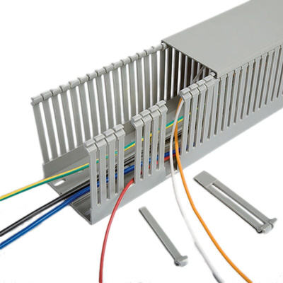 Betaduct Betaduct Metric Grey Slotted Panel Trunking - Open Slot, W25 mm x D40mm, L1m, PVC