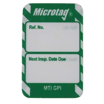 Brady Inspection Tag, White on Green