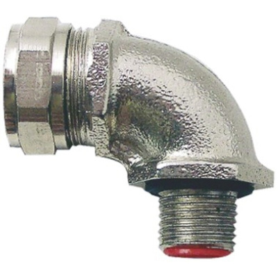 Adaptaflex Straight, Conduit Fitting, 20mm Nominal Size, M20, Nickel Plated Brass, Silver