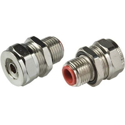 Adaptaflex Straight, Conduit Fitting, 10mm Nominal Size, M16, Brass, Silver