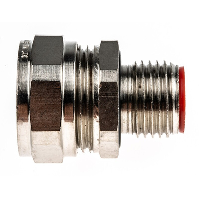 Adaptaflex Swivel, Conduit Fitting, 12mm Nominal Size, M16, Brass, Silver