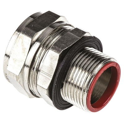 Adaptaflex Swivel, Conduit Fitting, 25mm Nominal Size, M25, Brass, Silver
