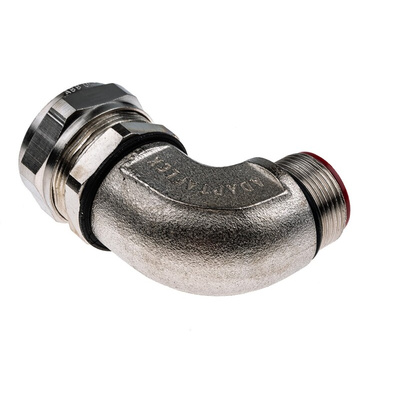 Adaptaflex 90° Elbow, Conduit Fitting, 25mm Nominal Size, M25, Steel, Silver