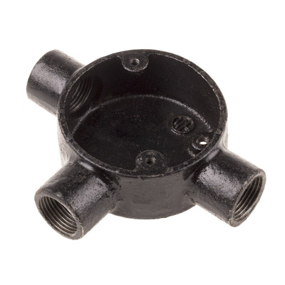 RS PRO T Piece, Conduit Fitting, 20mm Nominal Size, Steel, Black