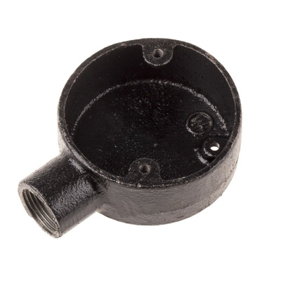 RS PRO Terminal Box, Conduit Fitting, 20mm Nominal Size, Steel, Black