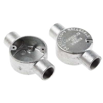 RS PRO Through Box, Conduit Fitting, 25mm Nominal Size, Steel