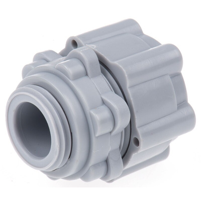 RS PRO Straight, Conduit Fitting, 16mm Nominal Size, Nylon 66, Grey