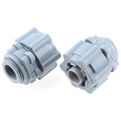 RS PRO Straight, Conduit Fitting, 16mm Nominal Size, Nylon 66, Grey