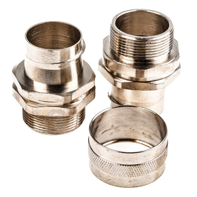 Adaptaflex Swivel, Conduit Fitting, 32mm Nominal Size, M32, Brass, Silver