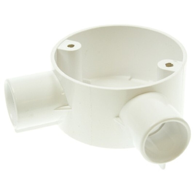 Schneider Electric Angle Box, Conduit Fitting, 25mm Nominal Size, uPVC, White