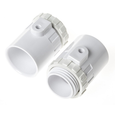 Schneider Electric Adapter, Conduit Fitting, 20mm Nominal Size, uPVC, White