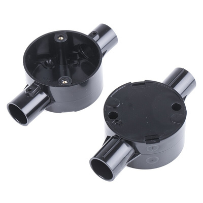 Schneider Electric Through Box, Conduit Fitting, 20mm Nominal Size, PVC, Black