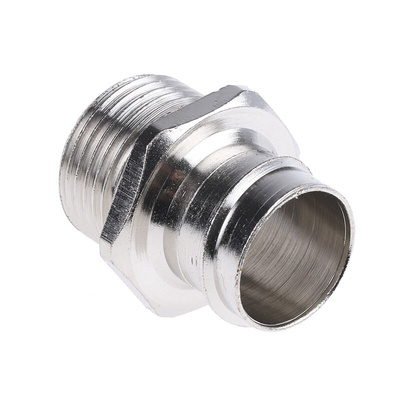 Adaptaflex Straight, Conduit Fitting, 20mm Nominal Size, M20, Brass, Silver