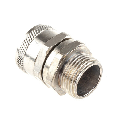 Adaptaflex Swivel, Conduit Fitting, 20mm Nominal Size, M20, Brass, Silver